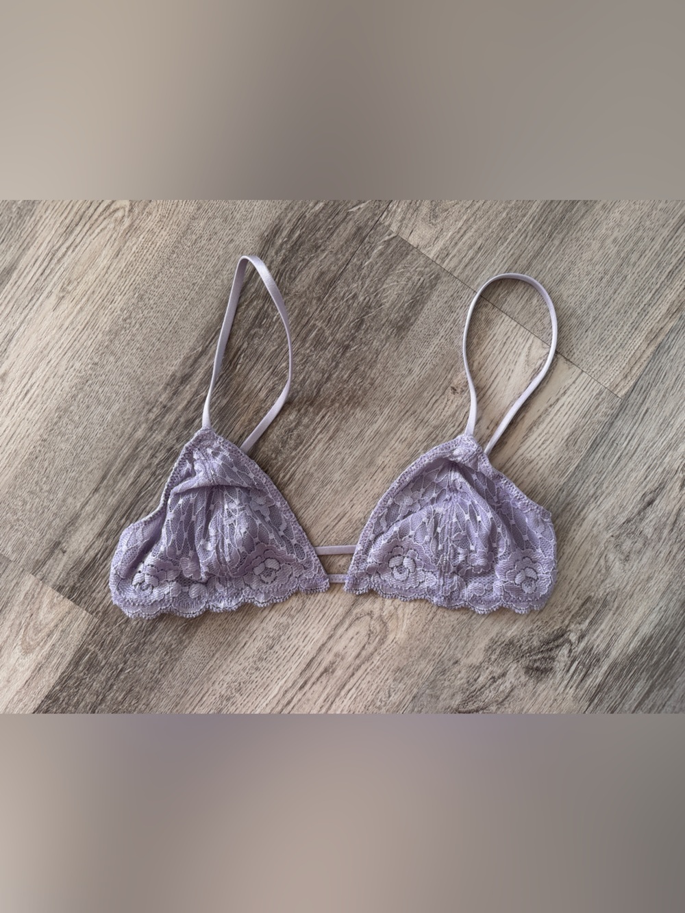 Lace Triangle Bralette in Light Lavender — Women Intimates